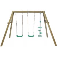 Ford 3 Station Wooden Kids Swing Set Play Equipment