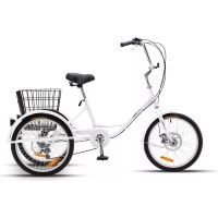 Ride Free Adult Tricycle w/ Rear Basket White 20in