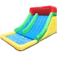 Kids Typhoon Inflatable Mega Slide & Splash w/ Pump