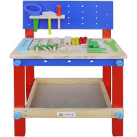 Kids Woodworx Workbench with Storage Tray and Rack
