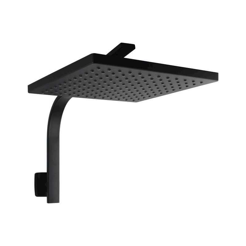 10 Inch Square Black Rainfall Shower Head Wall Gooseneck Arm Set Buy