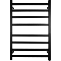 8 Rail Steel Heated Electric Towel Rack Black 98W