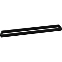 Square Single Bar Towel Rail Rack in Black 600mm