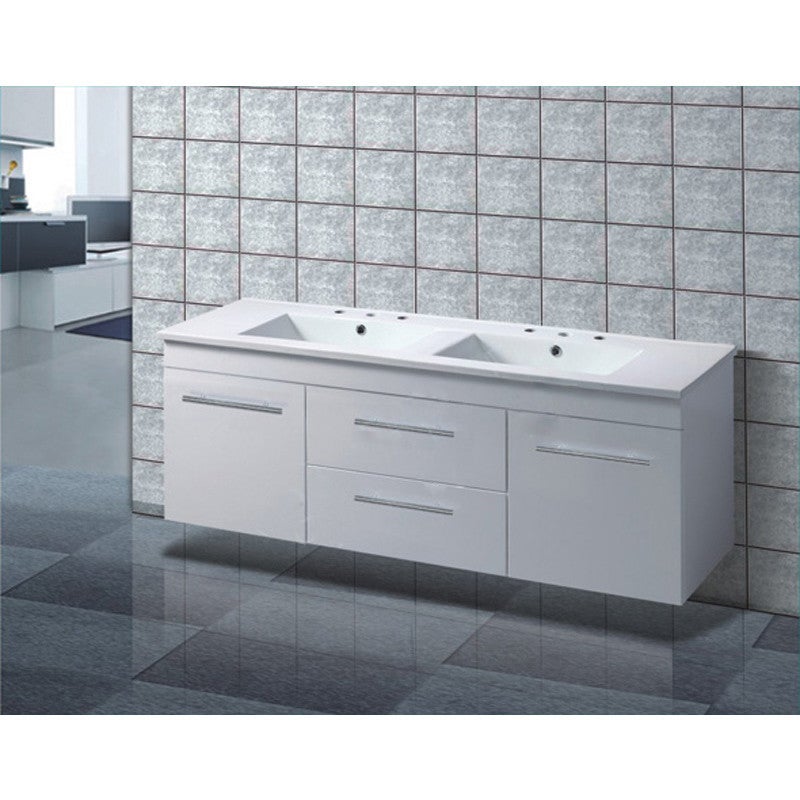 Wall Hung Double Basin Bathroom Vanity White 1200mm | Buy ...