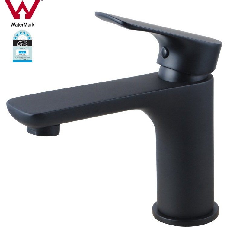 Eden Nero Round Bathroom Basin Mixer Tap Faucet Matt Black