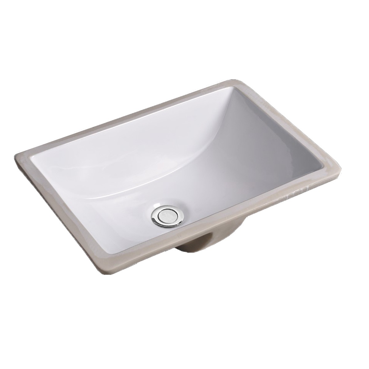 460x330x180mm Rectangle Gloss White Undermount Ceramic Basin Under
