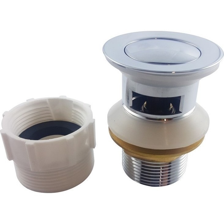 Solid Brass PopUp Waste Basin/Vanity Plug w Overflow Chrome 32mm/40mm