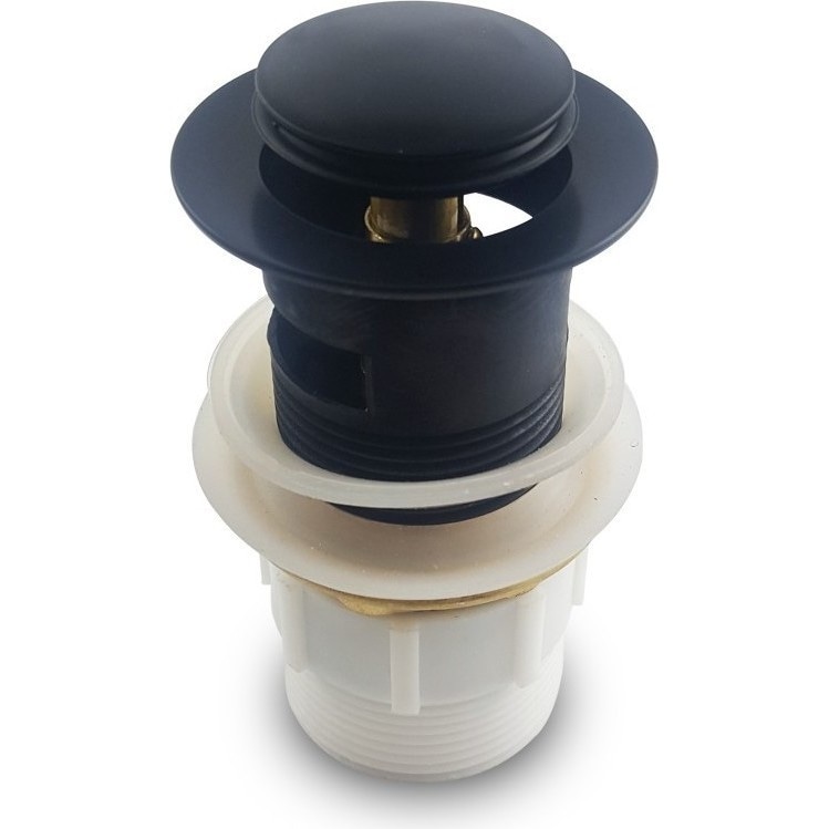 Brass PopUp Waste Basin/Vanity Plug w Overflow Chrome 32mm/40mm Black