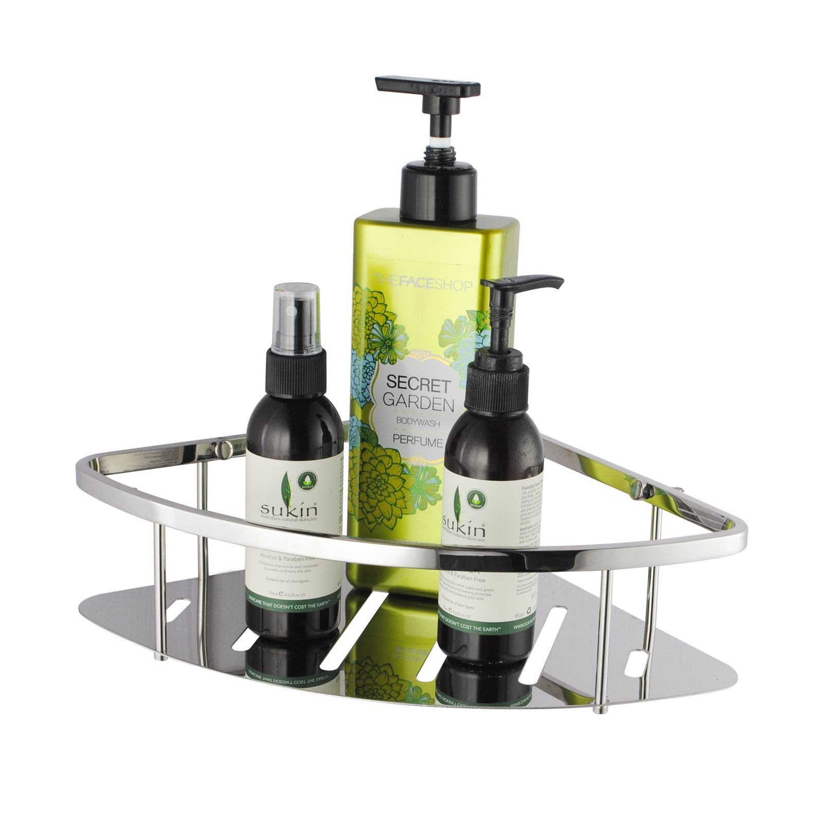 Chrome Stainless Steel Shower Caddy Corner Storage Shelf Holder