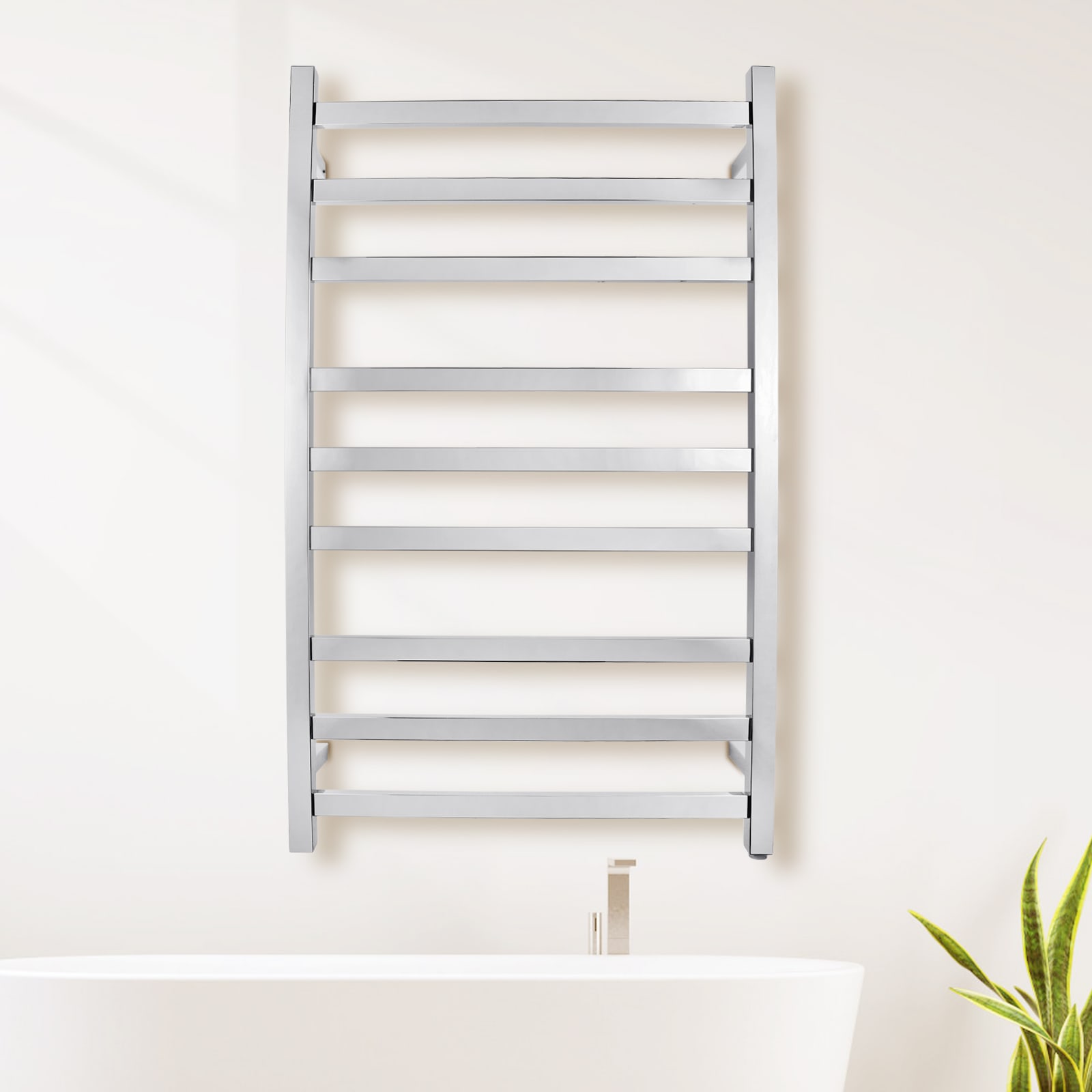 Square Chrome Electric Heated Towel Rack Rail Warmer 9 Bars SS304 Buy