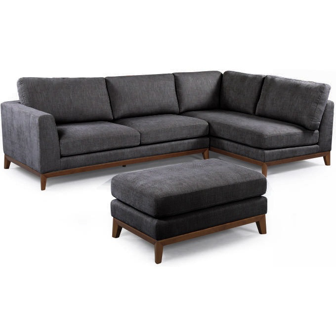 Hampton 3 Seat Fabric Sofa W Chaise Ottoman Grey Buy Lounge