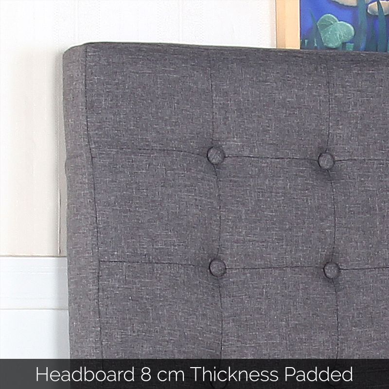 Cilantro King Size Linen Fabric Bed Head Charcoal Buy King Size