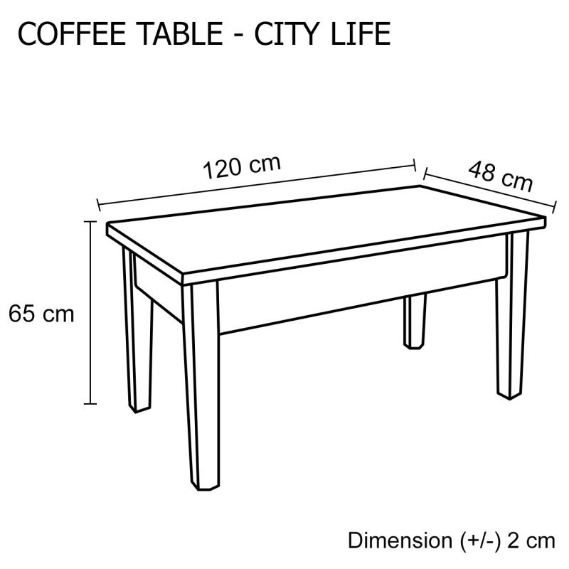 City Life Pine Wood Vintage Coffee Table in Brown Buy Coffee Tables