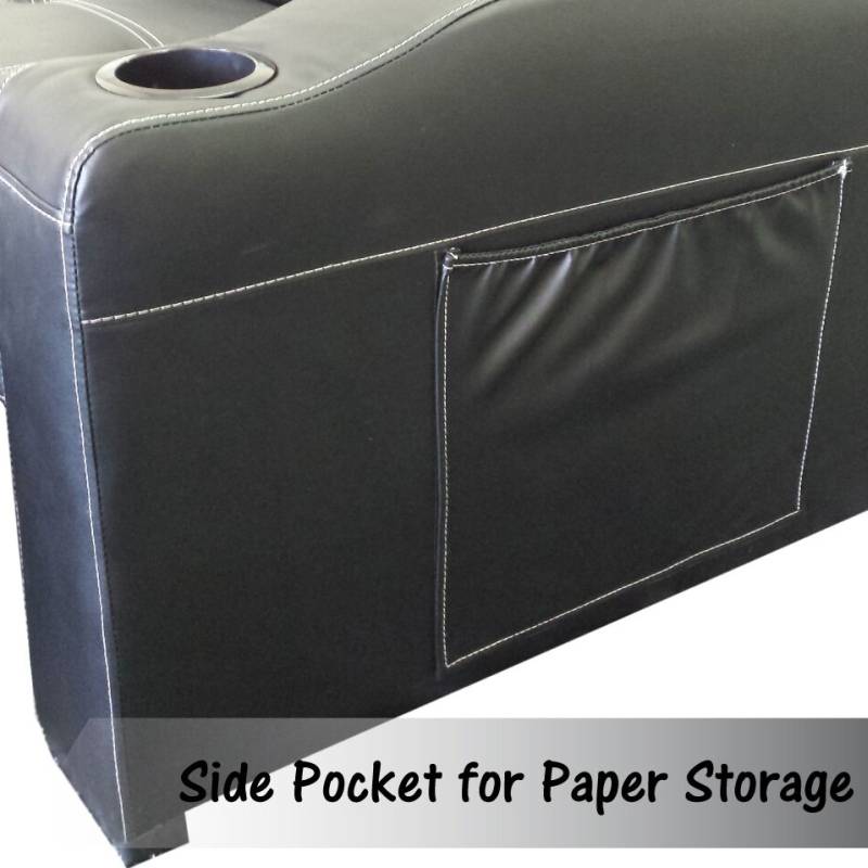 Maple Pu Leather Futon Sofa Bed With Cup Holders