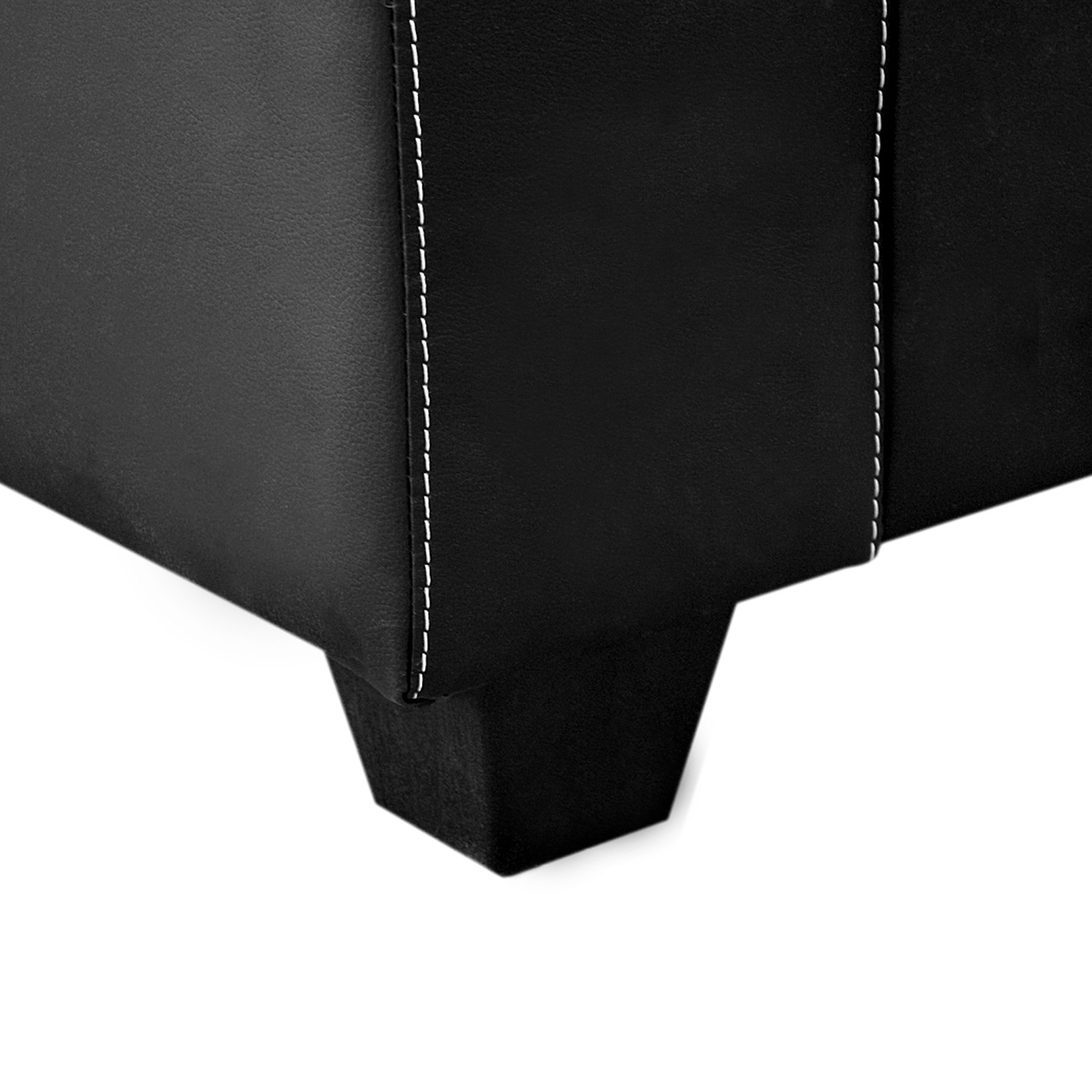 PU Leather Lounge Suite with Chaise Lounge in Black (Presale, ETA6th