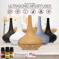 Essential Oil Diffuser Ultrasonic Humidifier Aromatherapy LED Light 200ML 3 Oils