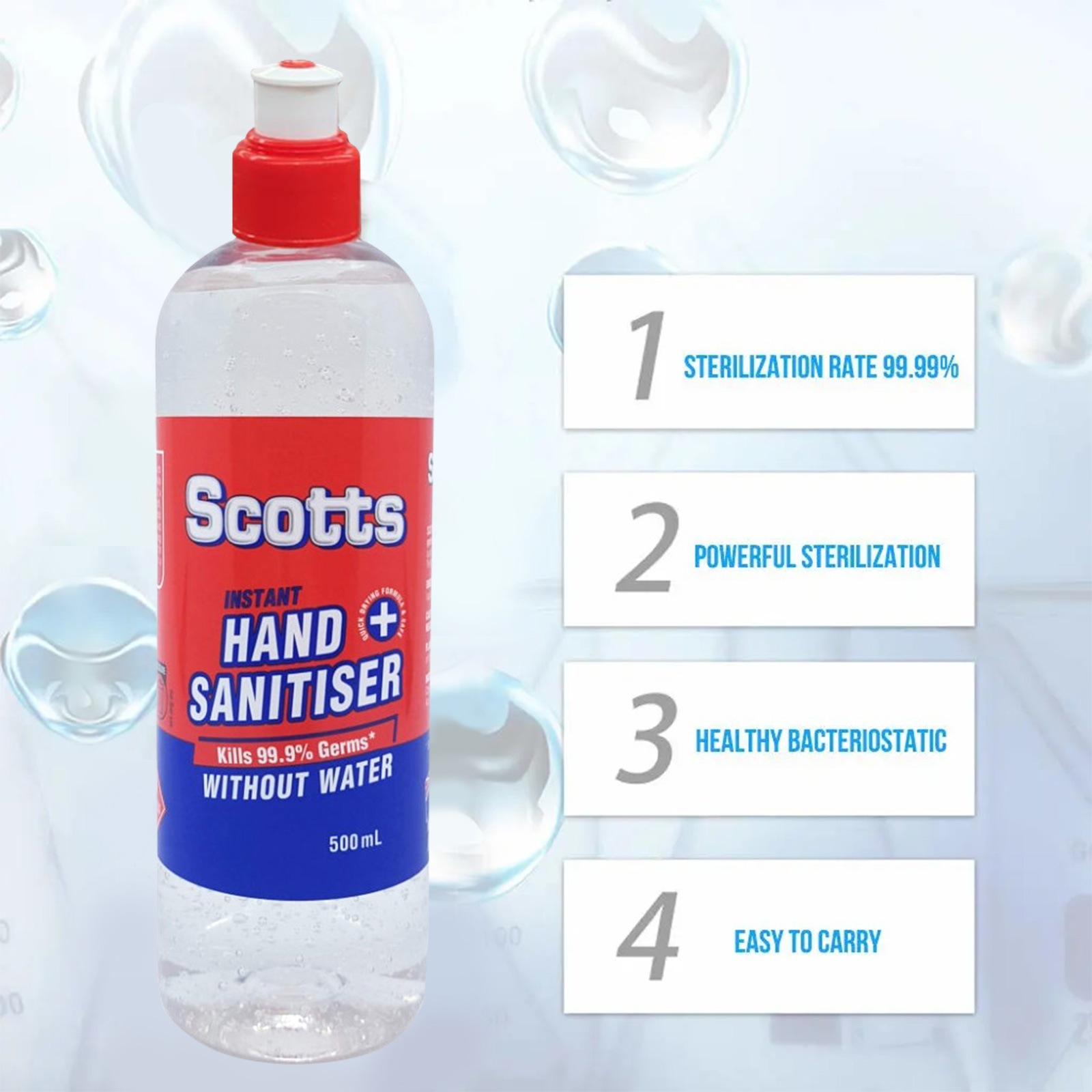 2 x Bottles 500ml Scotts Instant Hand Sanitiser AlcoholBased AustralIan Made Clear 500ml Buy