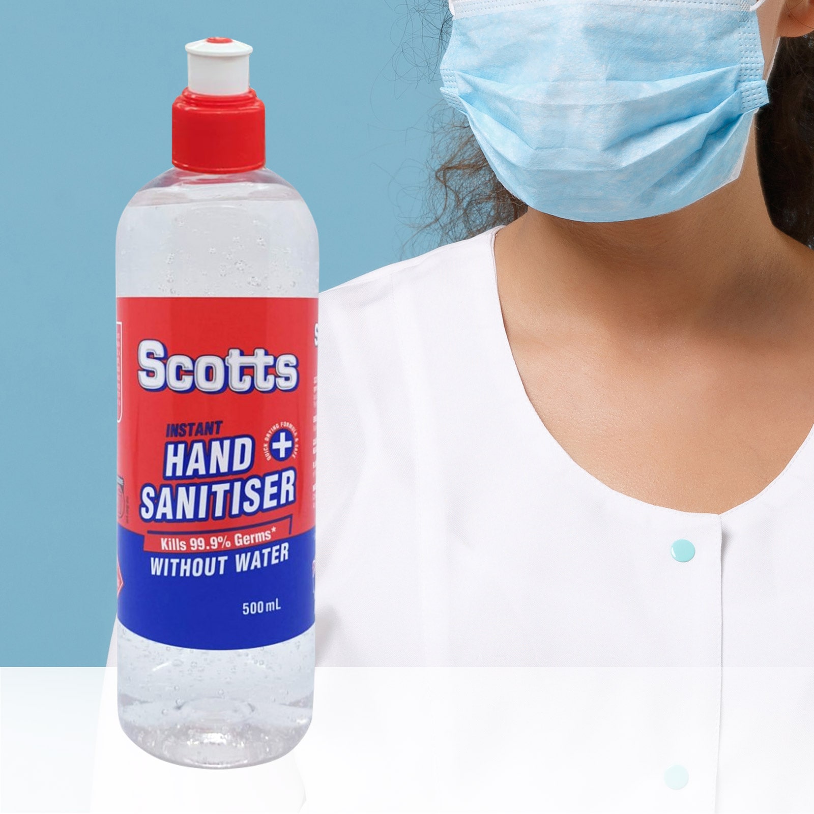 2 X Bottles 500ml Scotts Instant Hand Sanitiser Alcohol-Based ...