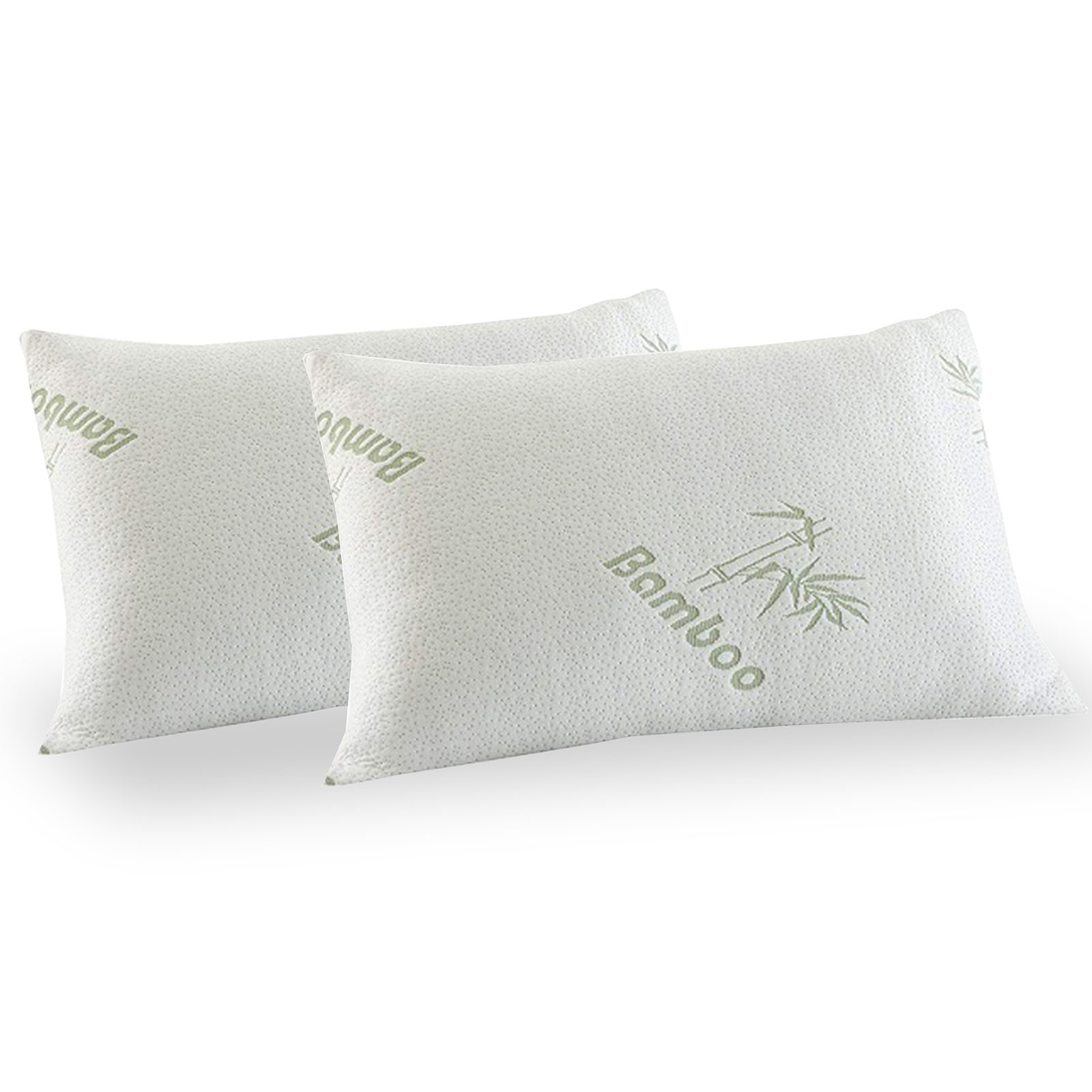 Royal Comfort Luxury Bamboo Covered Memory Foam Pillow Twin Pack