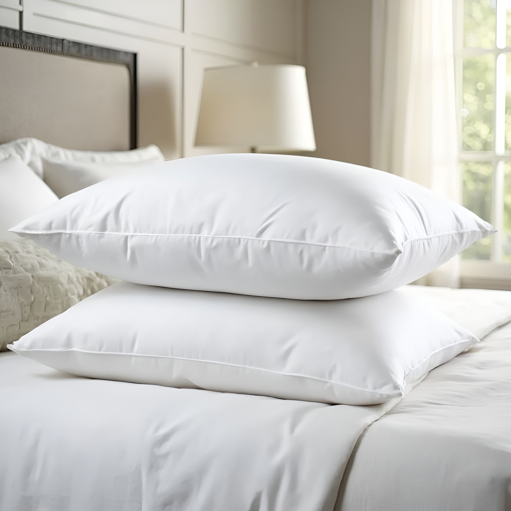 Royal Comfort Goose Down Feather Pillows 1000gsm 100 Cotton Cover