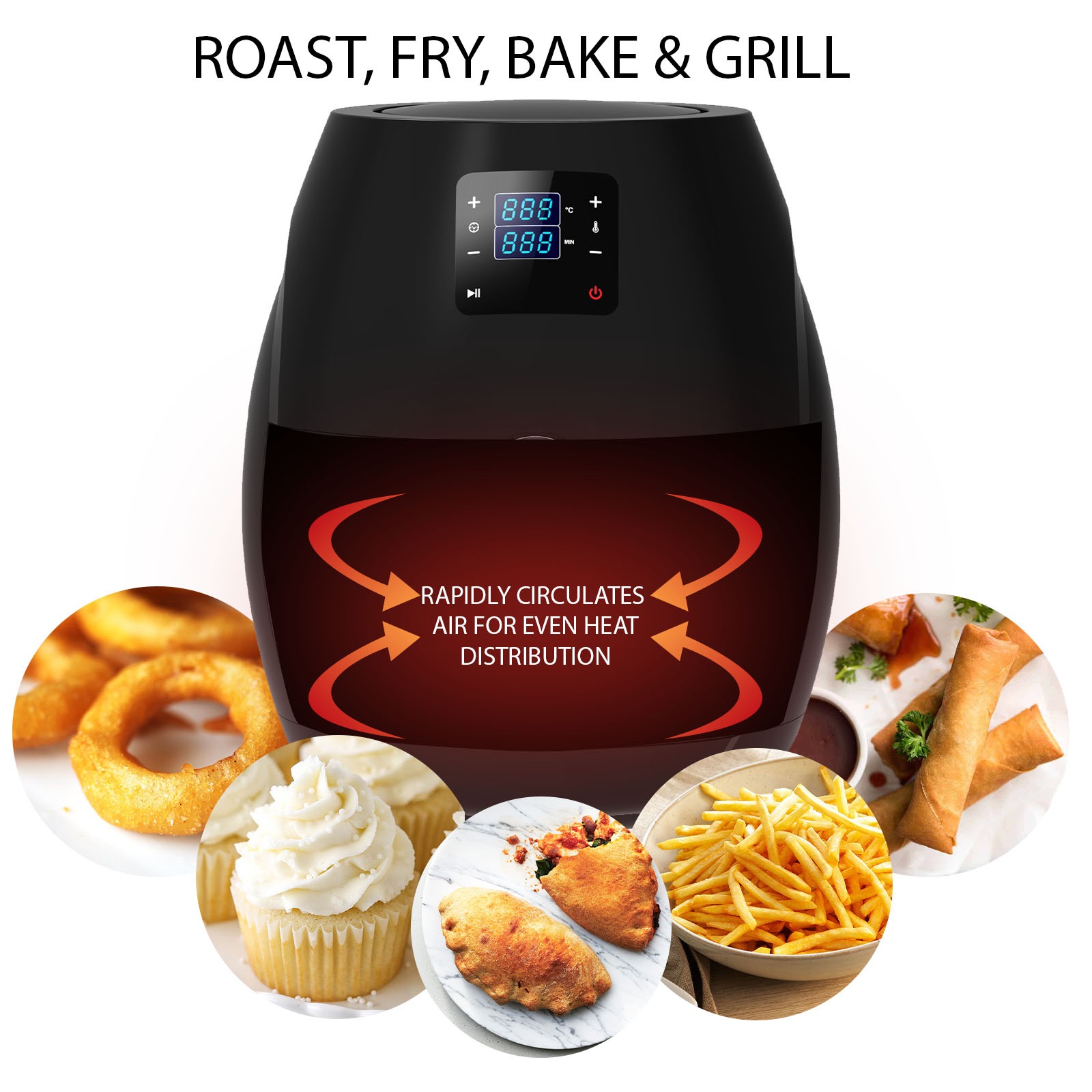 Kitchen Couture 7L Air Fryer Digital Low Fat Oil Free Rapid Healthy