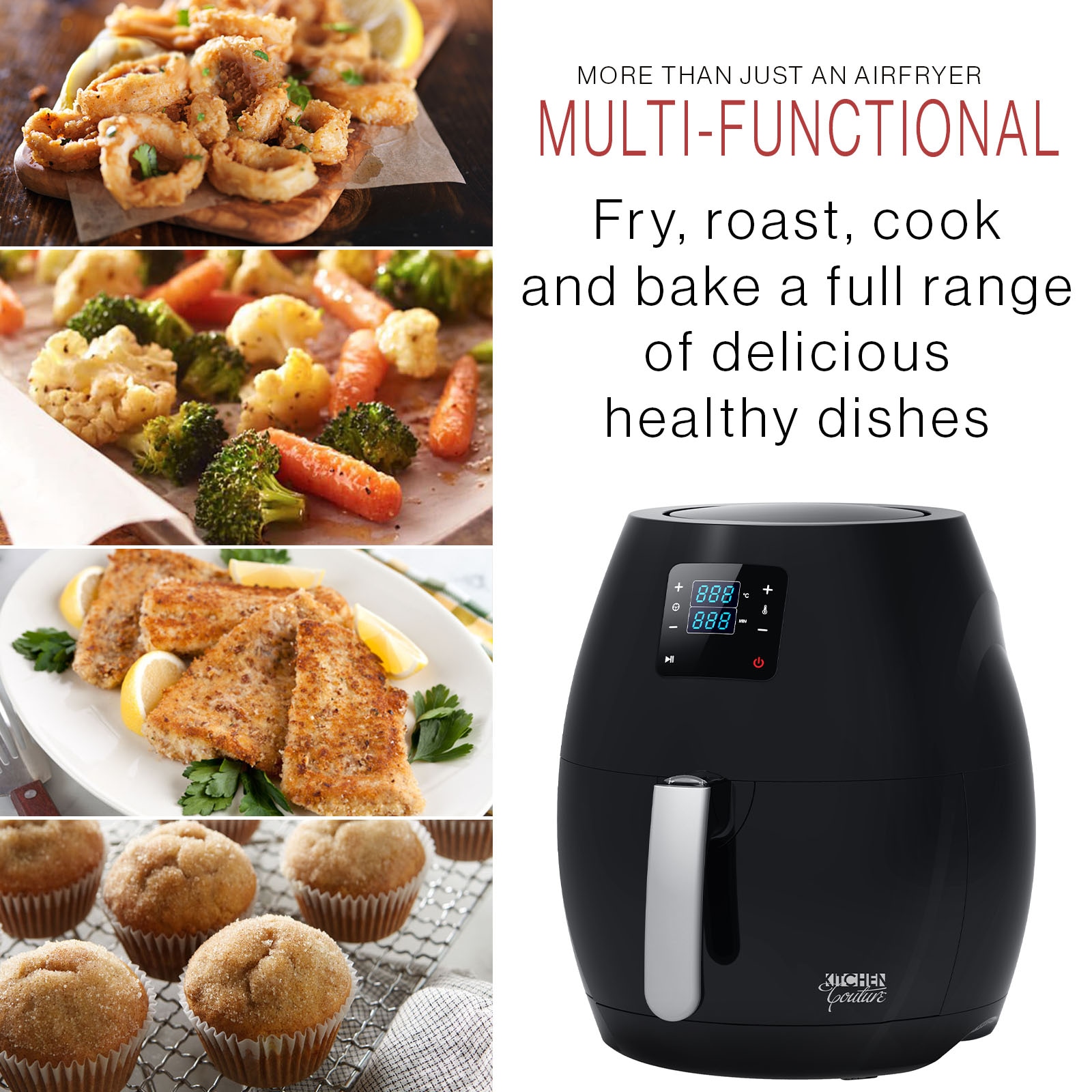 kitchen couture airfryer 7l black