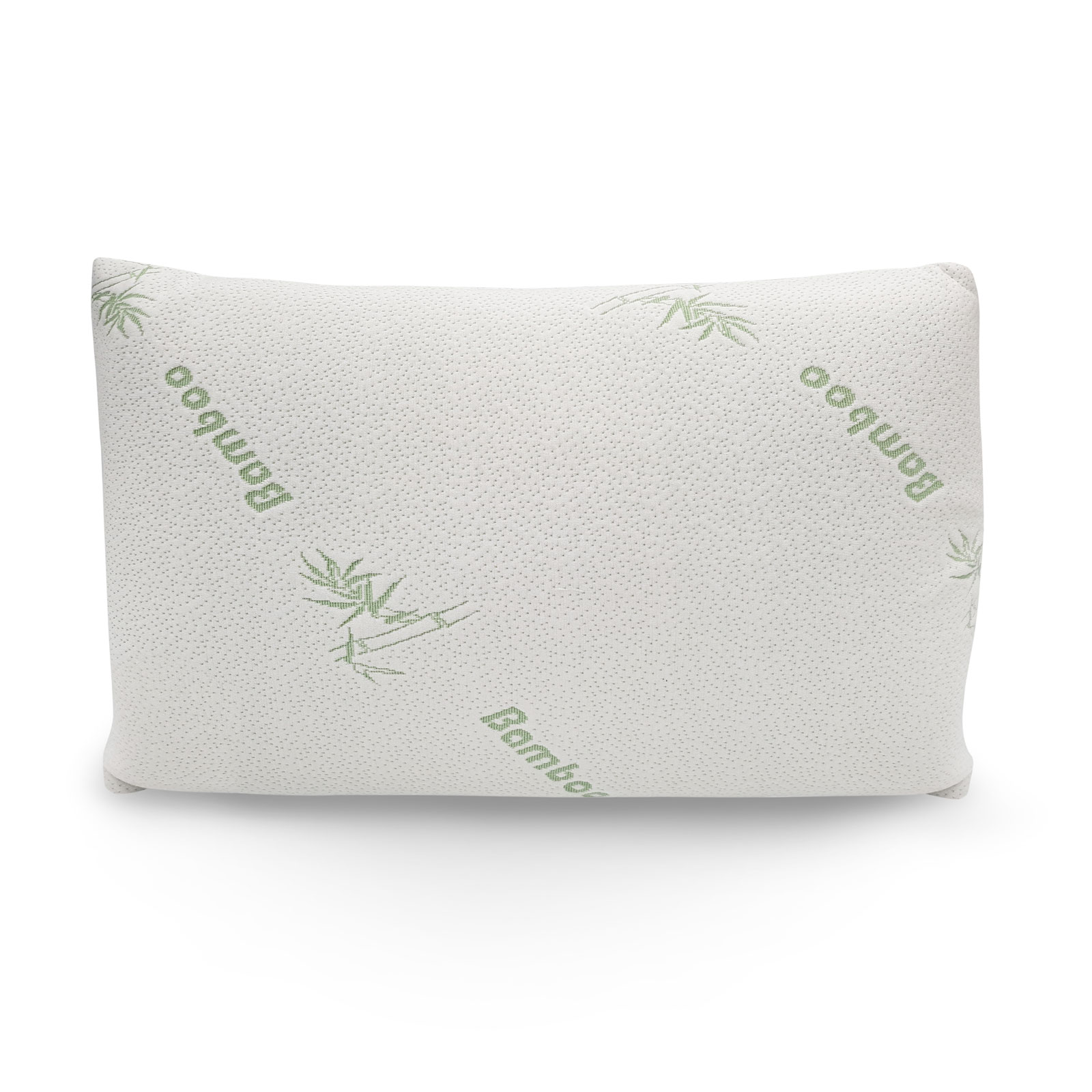 Memory Foam Pillow Bamboo Covered Ultra Soft Hypoallergenic Removable Zip Cover White, Green 56
