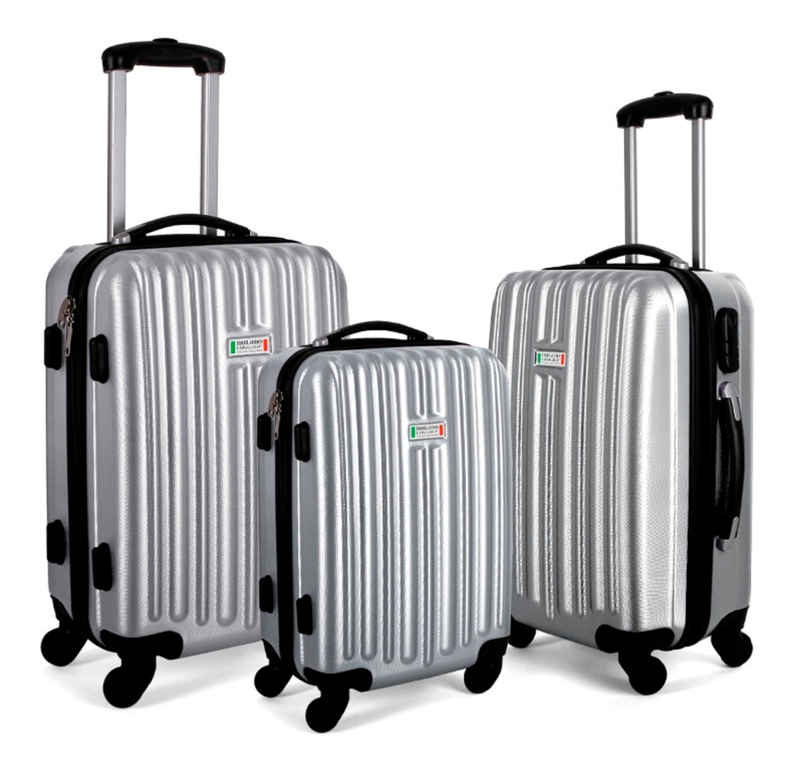 Milano Deluxe 3pc ABS Luggage Suitcase Luxury Hard Case Shockproof Travel Set | Buy 3 Piece milano 3 piece luggage set