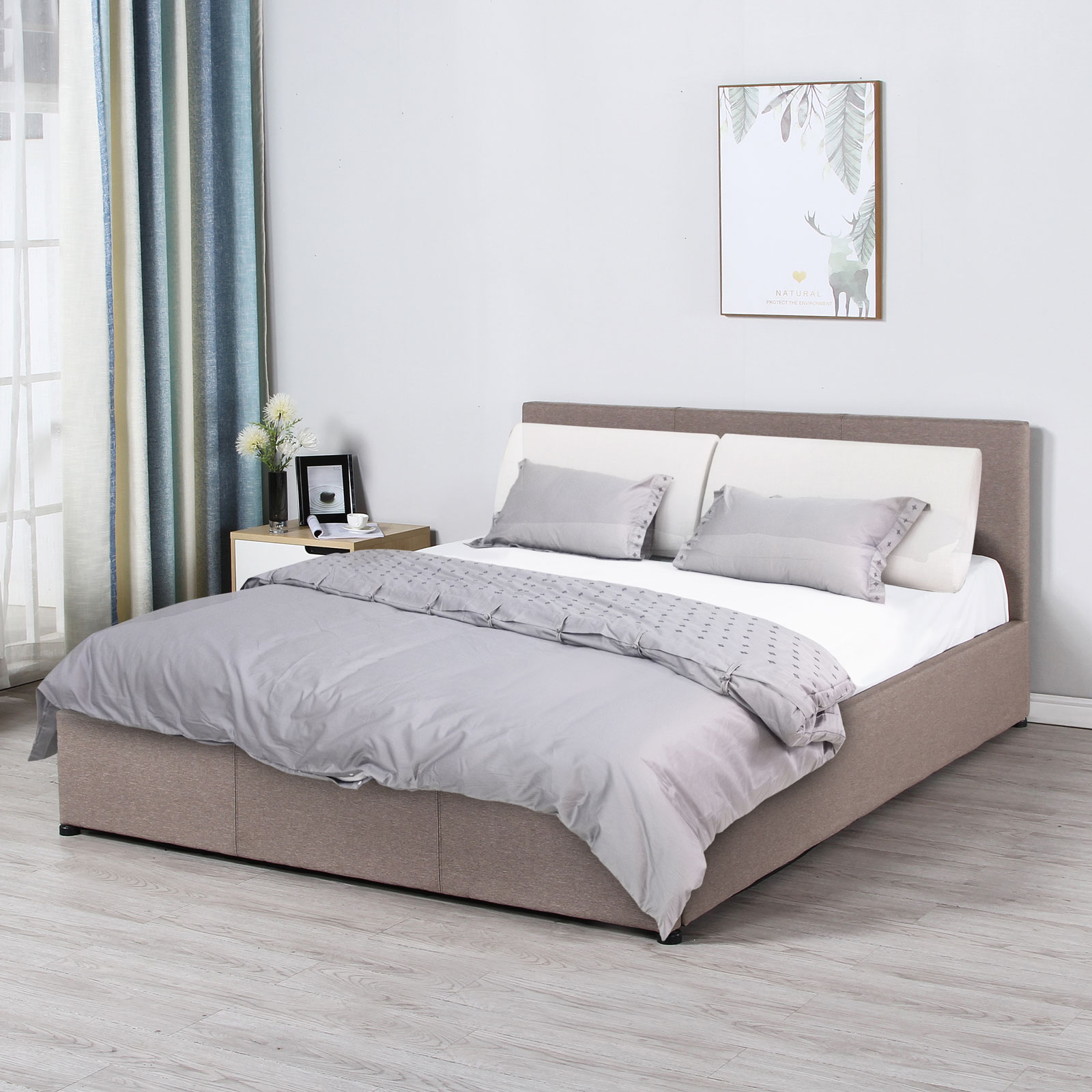 Milano Luxury Gas Lift Bed Frame And Headboard Queen King Black Beige Dark Grey Buy Gas Lift