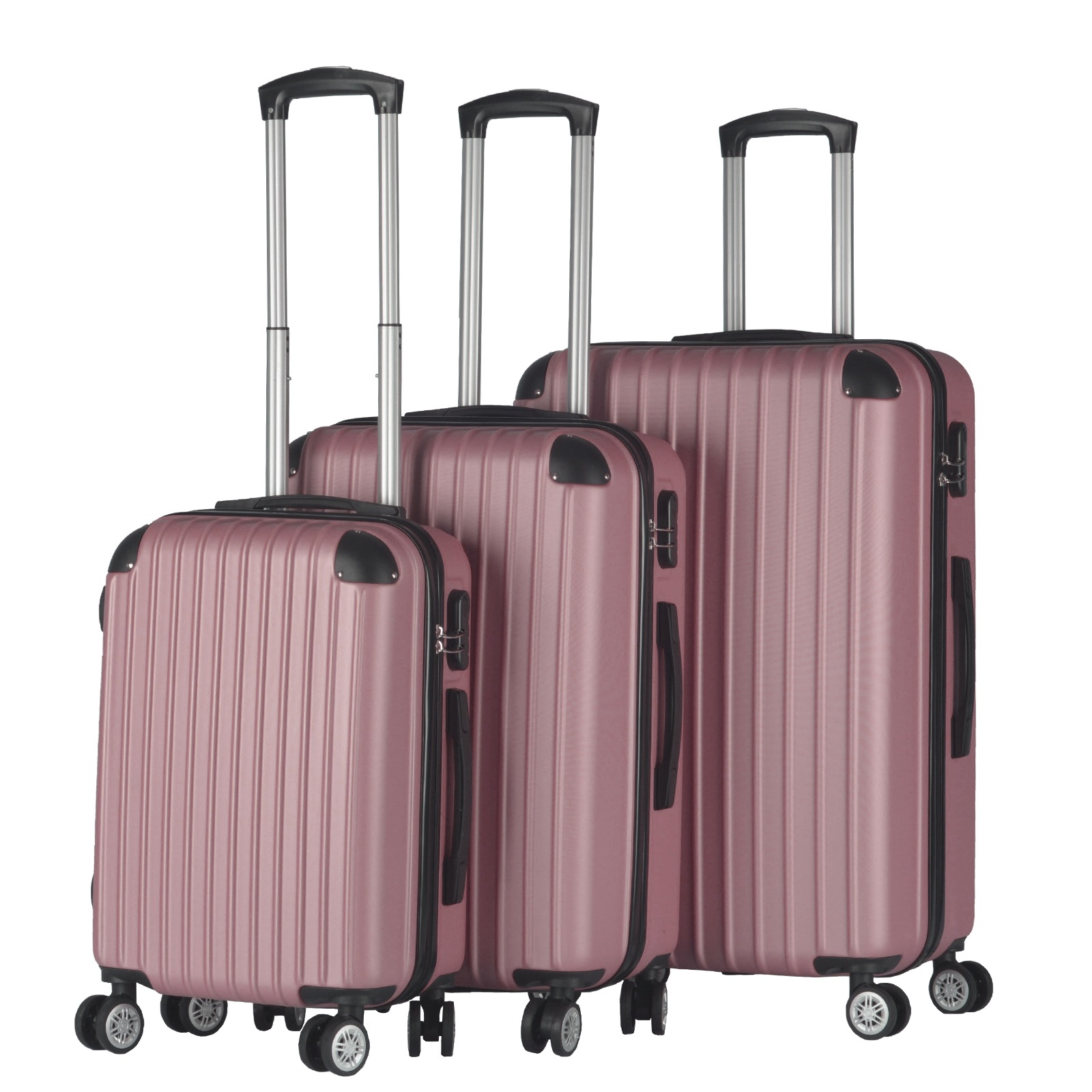 Milano Premium 3pc ABS Luggage Suitcase Luxury Hard Case Shockproof Travel Set | Buy 3 Piece milano 3 piece luggage set