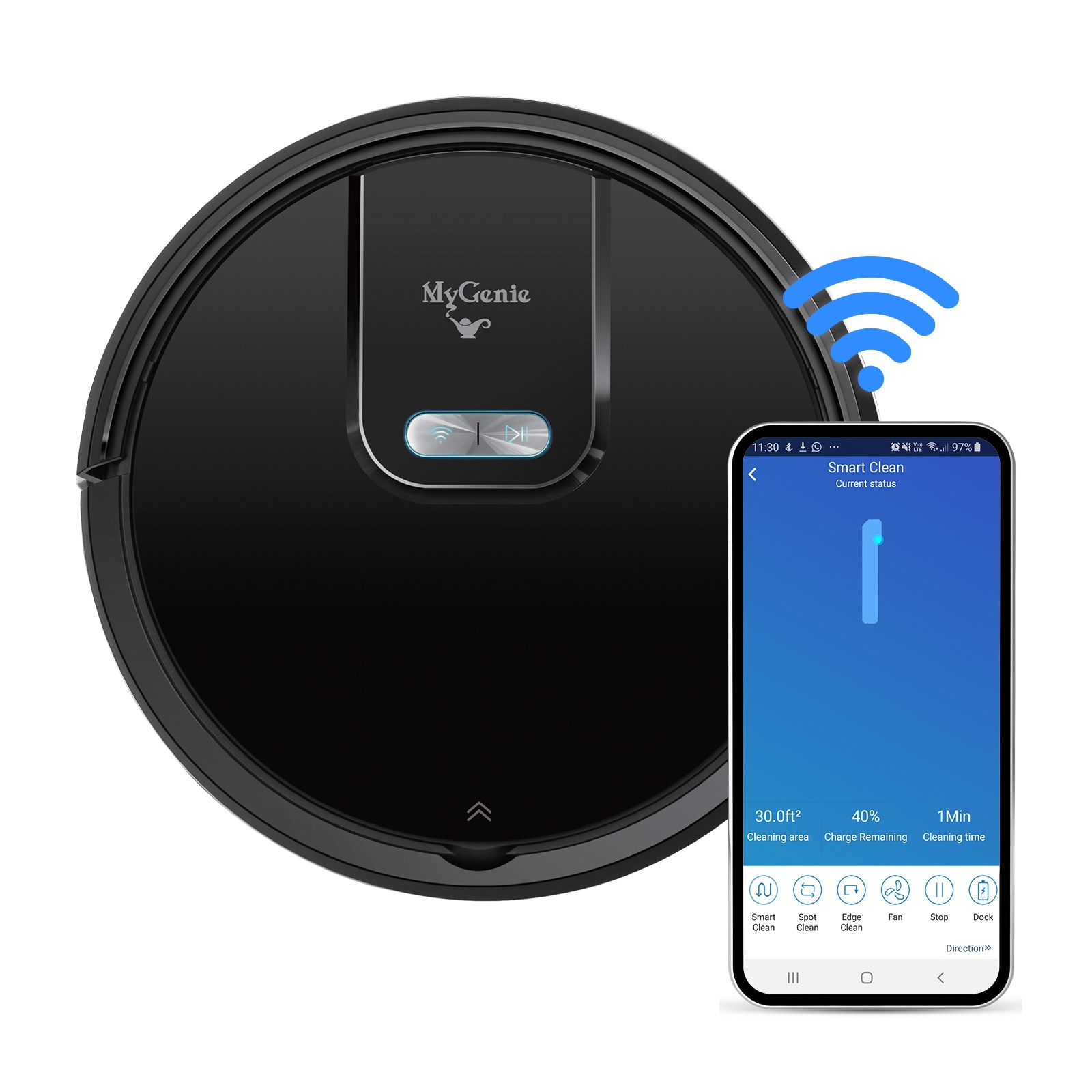 MyGenie WIFI GMAX Robotic Vacuum Cleaner Mop App Control Dry & Wet