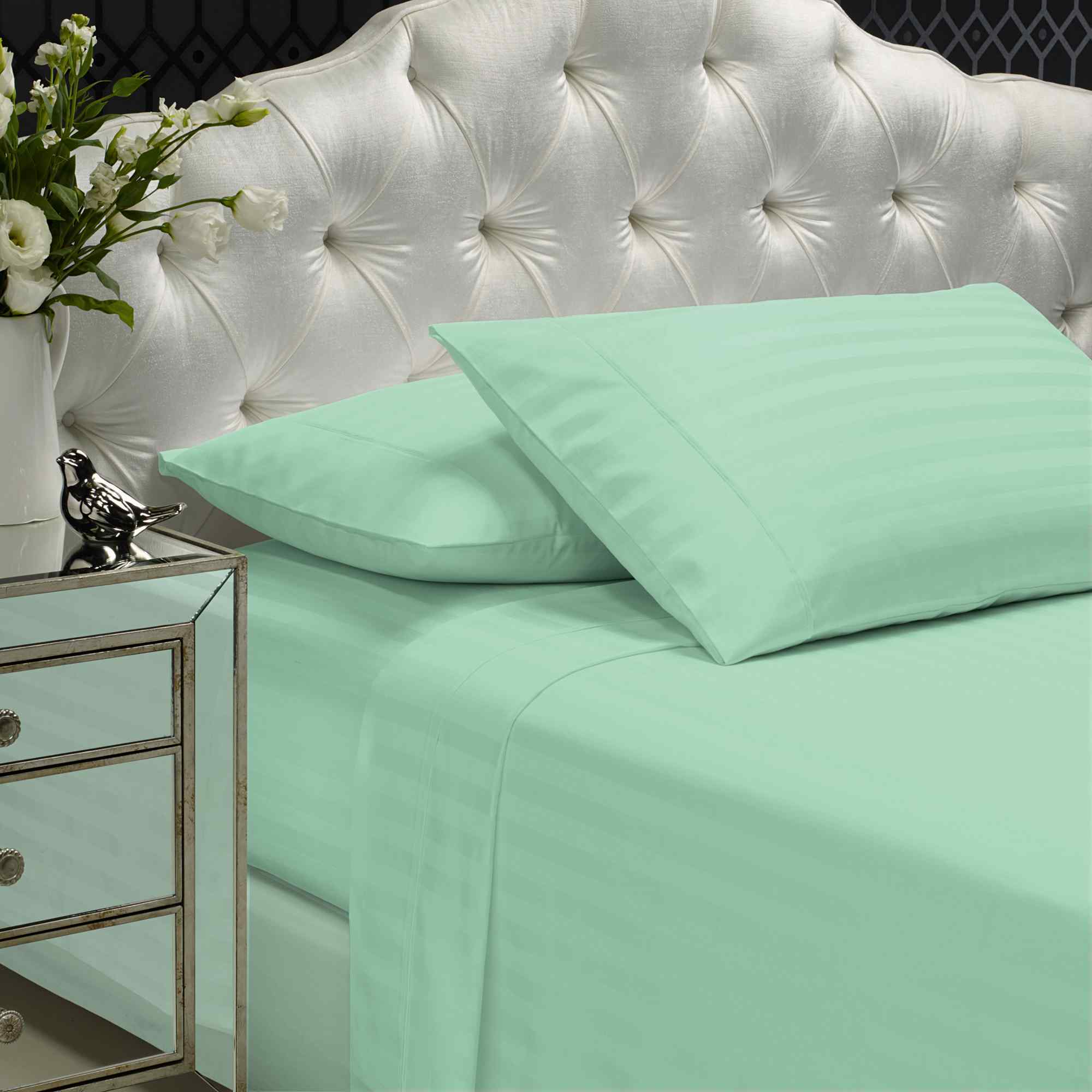 Royal Comfort 1200TC Sheet Set Damask Cotton Blend Ultra Soft Sateen