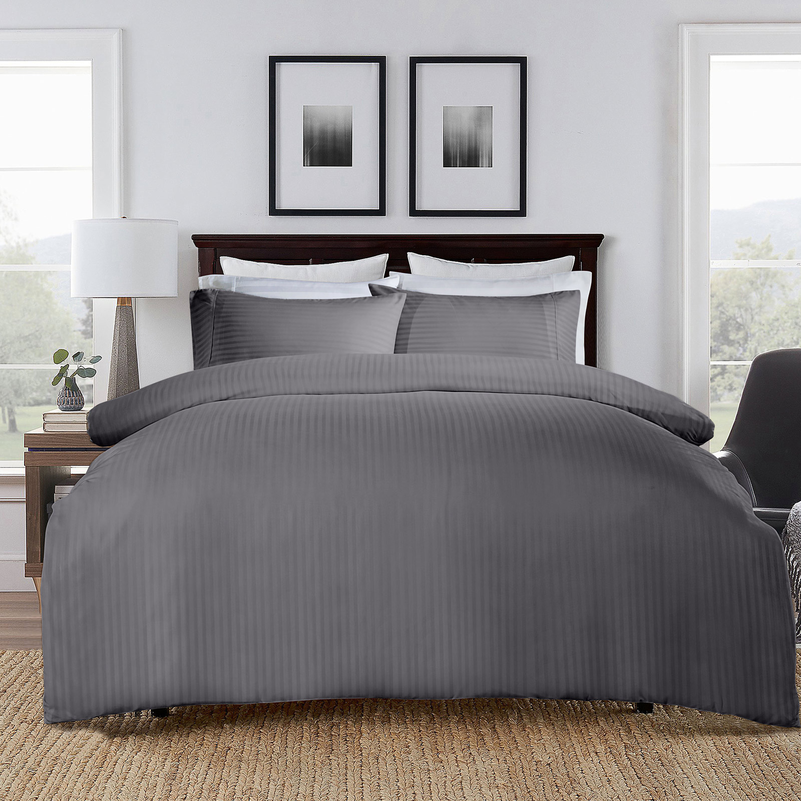 Royal Comfort Cooling Bamboo Blend Quilt Cover Set Striped 1000