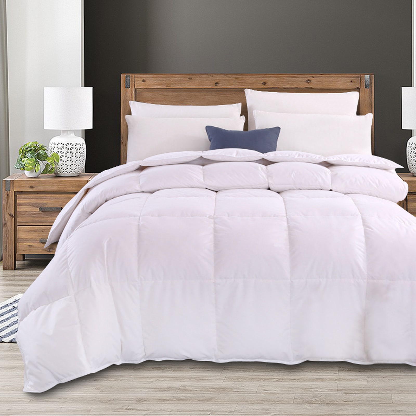 Royal Comfort Goose Feather And Down Quilt + Twin Pack