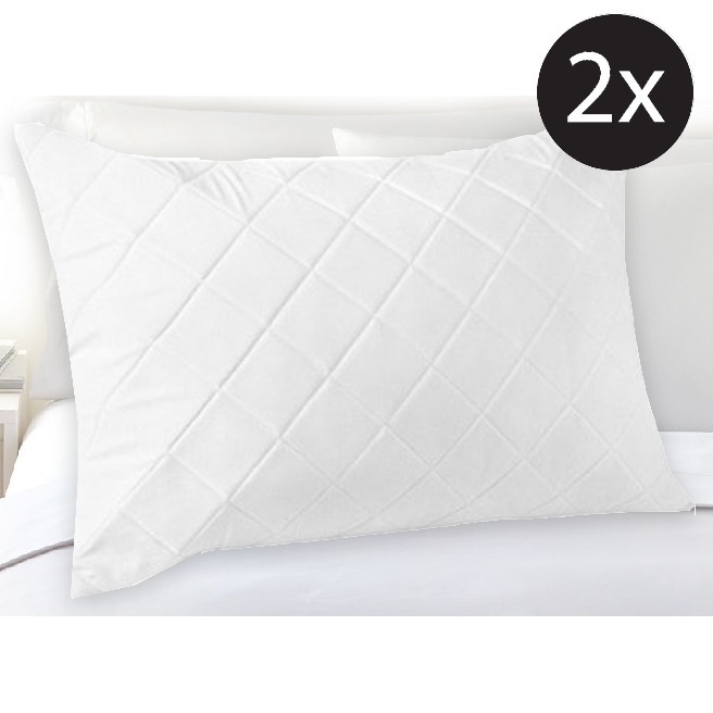 2x Standard Fibre Cotton Quilted Pillow Protector Buy Pillow