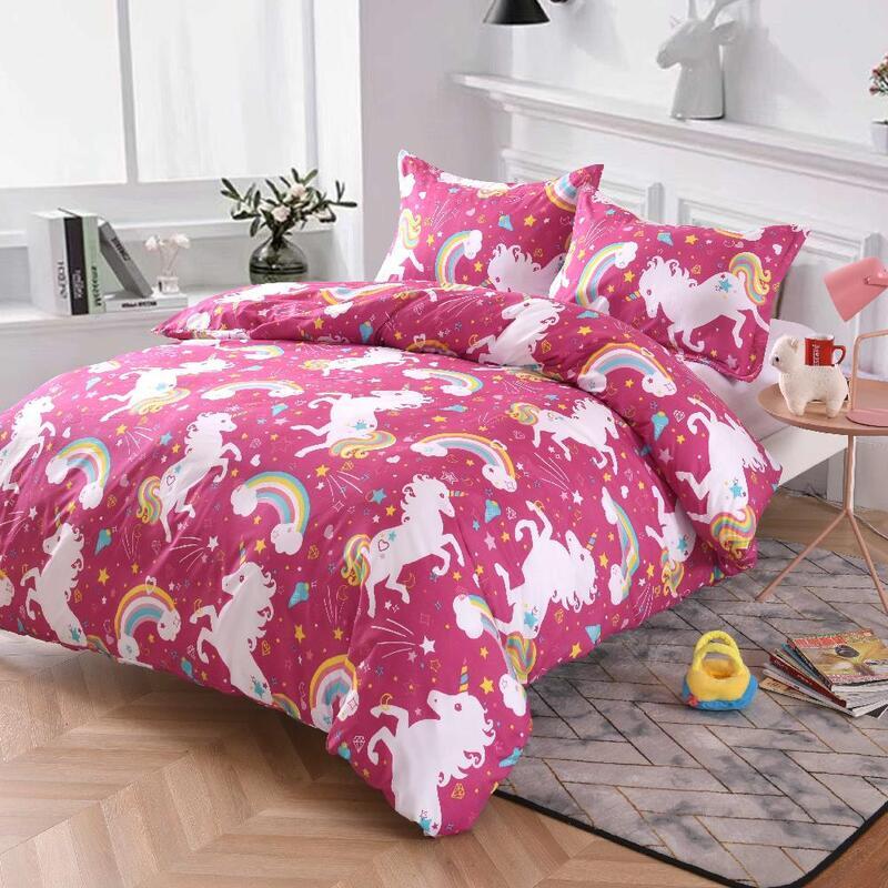 Rainbow Unicorn Quilt/Doona Cover Set Buy Queen Quilt Cover Sets