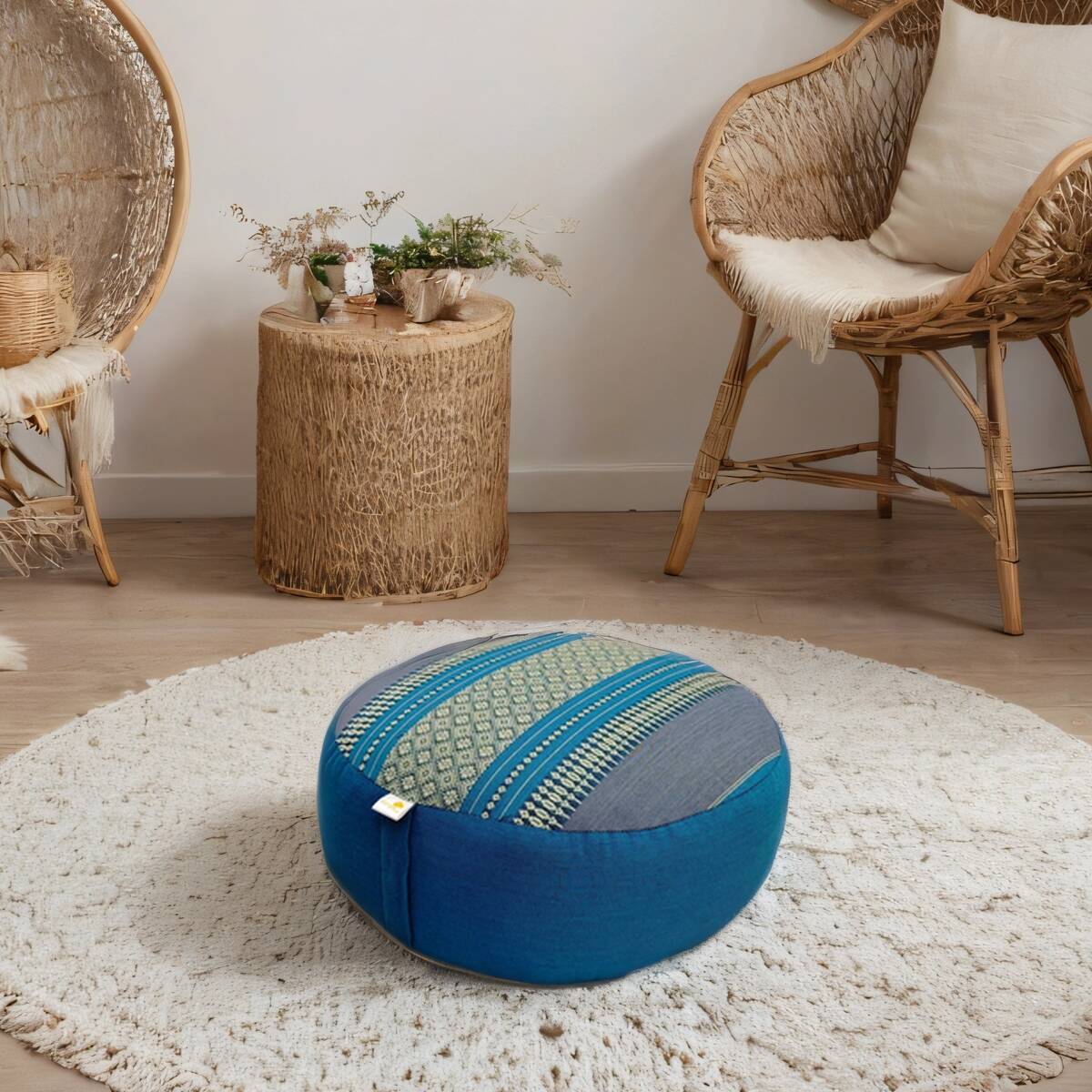 Kapok Filled Zafu Ottoman Pouf Pouffe Round Meditation Cushion Floor