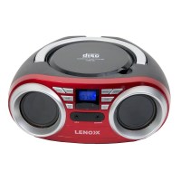 Lenoxx Portable CD Player with FM Radio & AUX in Red