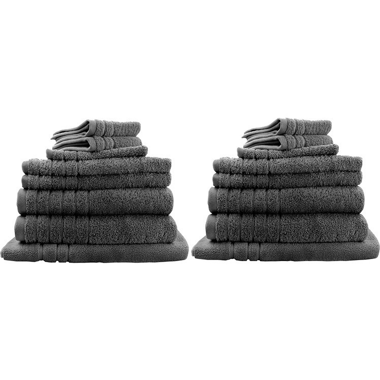 16pc Soft Egyptian Cotton Bath Towel Set Charcoal Buy Towels 194162