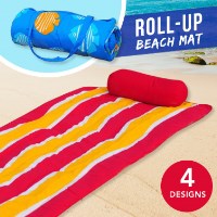 Roll-Up Reversible Beach Mat with Pillow