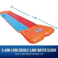 Inflatable Water Slide Kids Toy Outdoor Backyard Bestway H2O Go 5.49M Double