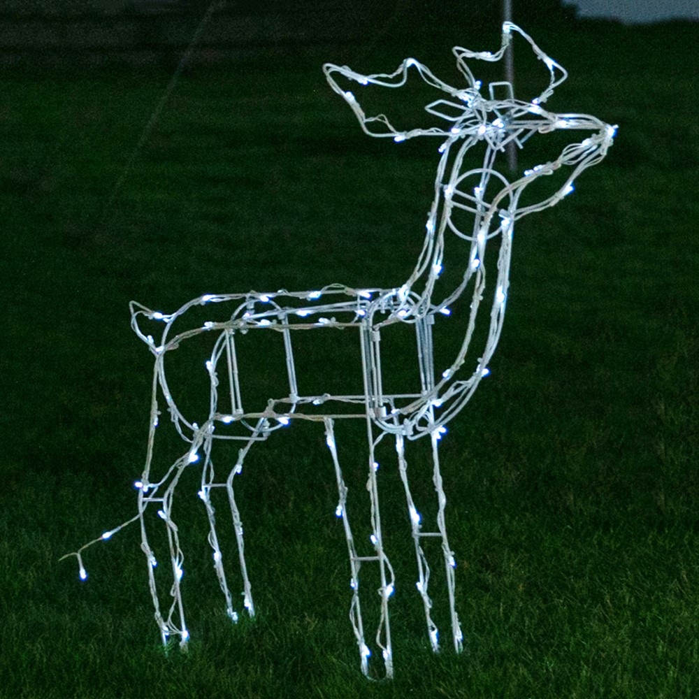 Stockholm 160pc Outdoor Solar Christmas Lights LED Deer With Sleigh