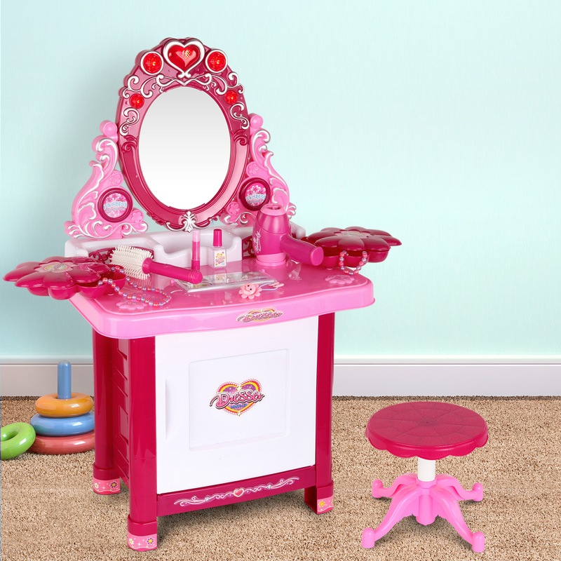 30 Piece Kid'S Dressing Table Set Girls Princess DressUp MakeUp