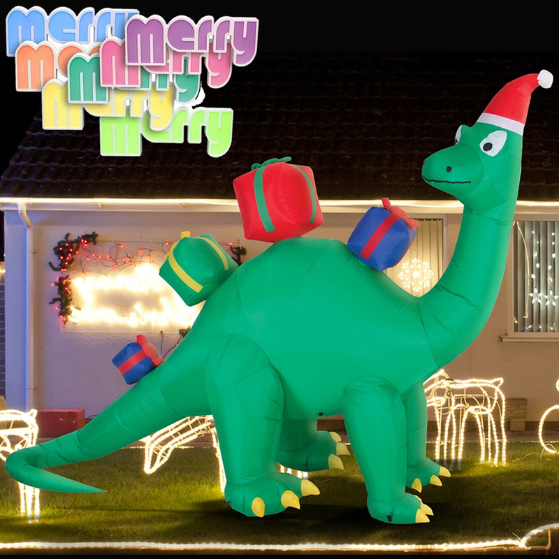 Christmas Lights Led 3 4m Inflatable Cute Cool Dinosaur Outdoor