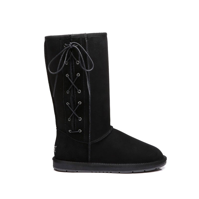 Ugg Boots Tall Side Lace Up Premium Australian Double Faced Sheepskin ...