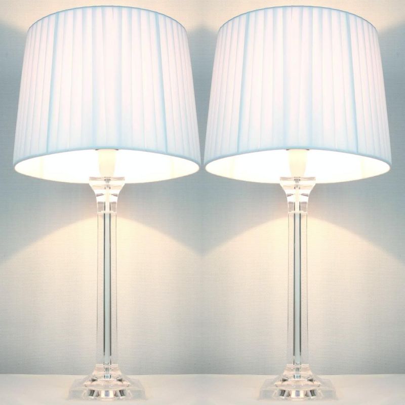 2x Elegant Designer Bedside Lamps - White Shades | Buy ...