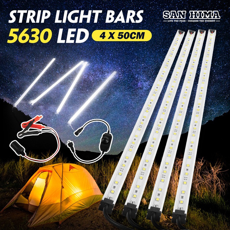 4x Camping LED Light Strip Bar Aluminium Waterproof Tent Boat Caravan