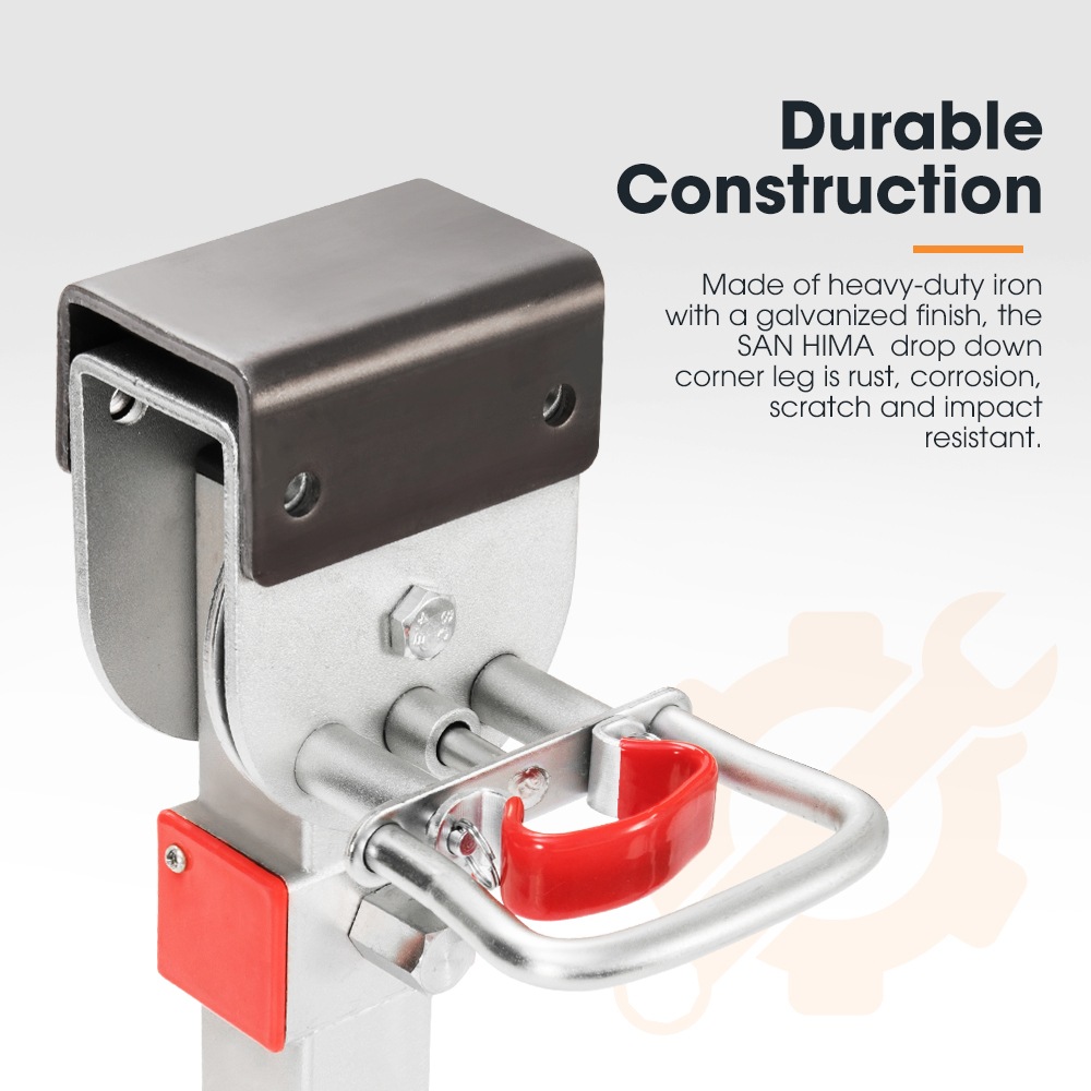 4x400mm Drop Down Corner Legs W/Handle Steel Base Caravan Stabilizer