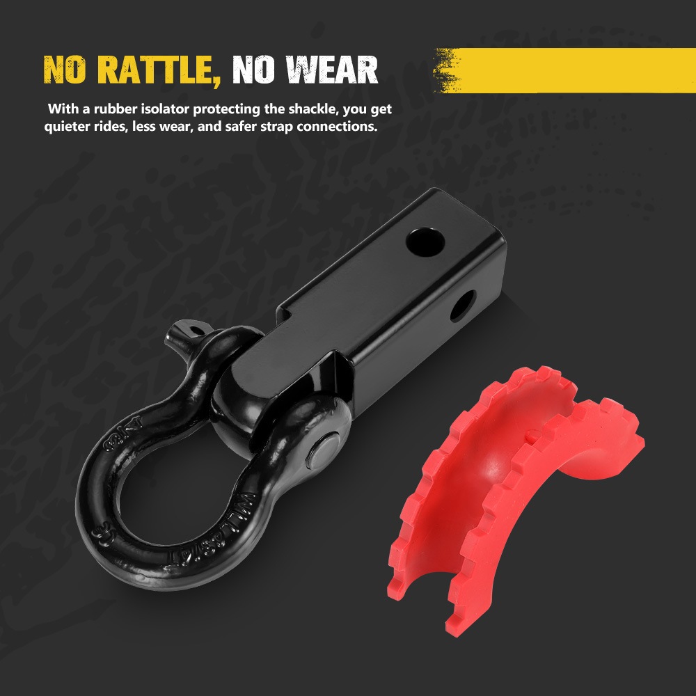 Recovery Hitch Receiver Rated 4.75 Tonne + Bow Shackle Tow Bar Off Road