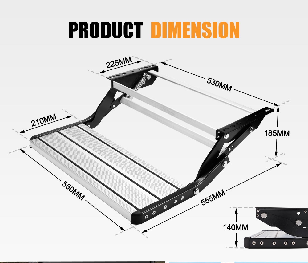 Caravan Step Pull Out Step Single Aluminium 200KG RV Parts Accessories